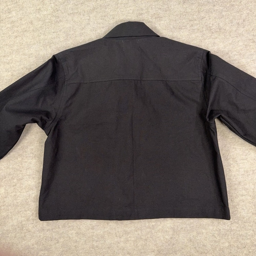 Laude The Label Cropped Canvas Chore Jacket Womens M Black 100% Organic Cotton - Picture 7 of 12